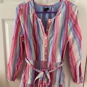 J.Crew Rainbow & Metallic Stripe Mini Dress